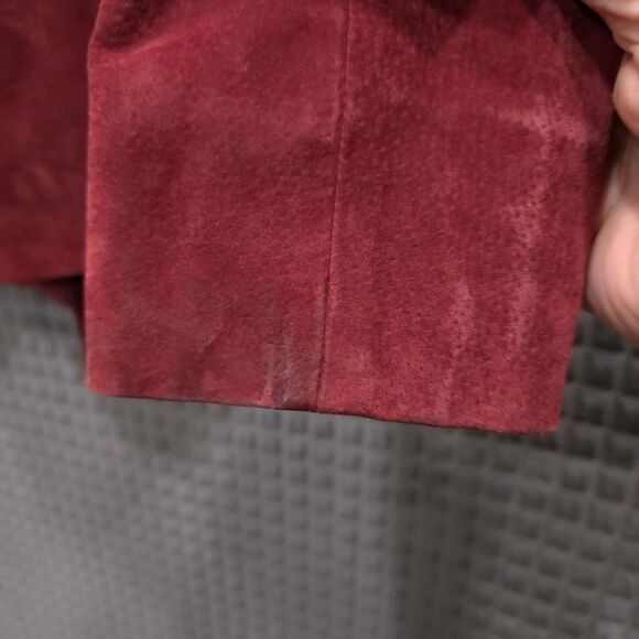 VTG Purple Leather Fringe Jacket Sm Y2K Suede Open 90s Western Glam Rock Cowpunk - Picture 11 of 16